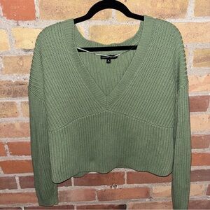 Kendall & Kylie Olive V-Neck Sweater
